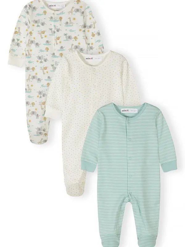 MINOTI MINOTI Pidžama set  boja pijeska / svijetlosiva / menta / vuneno bijela