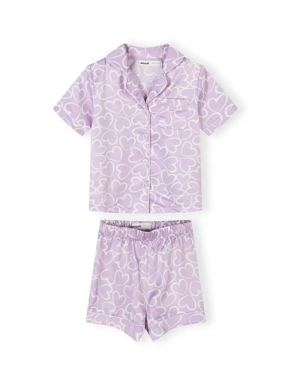MINOTI MINOTI Pidžama set  lila / bijela