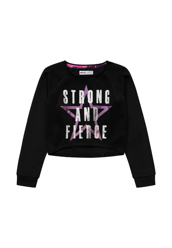 MINOTI MINOTI Sweater majica  roza / crna / srebro