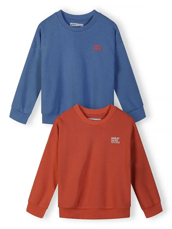 MINOTI MINOTI Sweater majica  safirno plava / ciglasto crvena / prljavo bijela