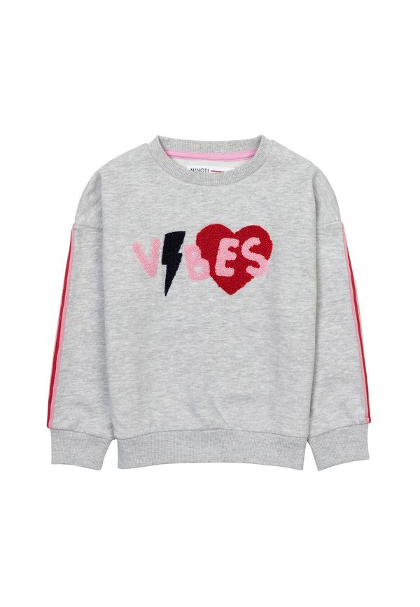 MINOTI MINOTI Sweater majica  siva melange / roza / crvena / crna