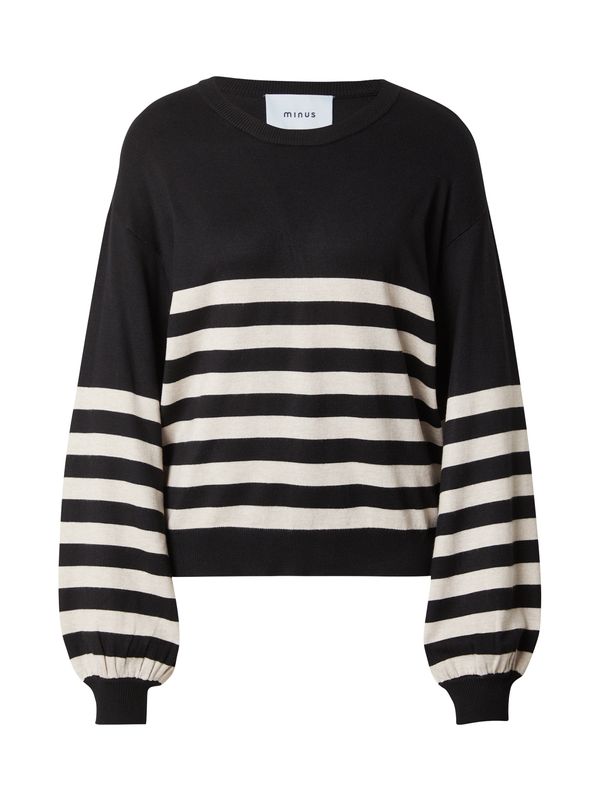 minus minus Pulover 'Perla'  crna / bijela