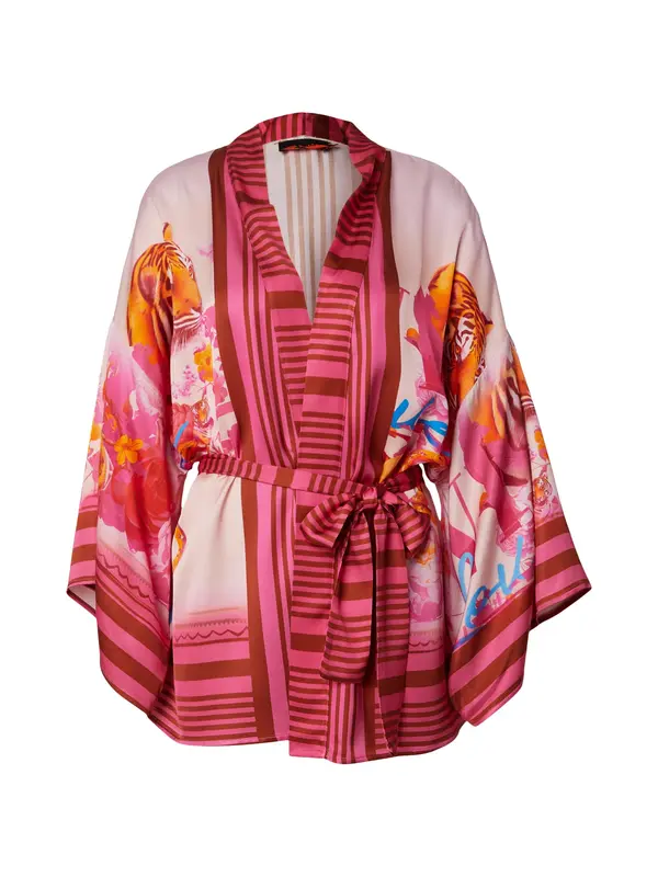 miss goodlife miss goodlife Kimono 'Blush Tiger'  narančasta / pastelno roza / tamno roza / crvena
