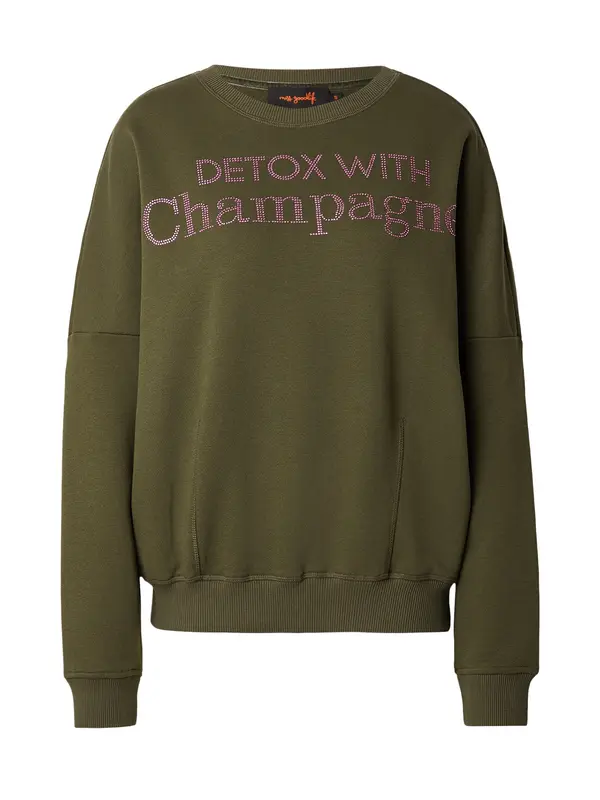 miss goodlife miss goodlife Sweater majica 'Detox With Champange'  maslinasta / svijetloroza