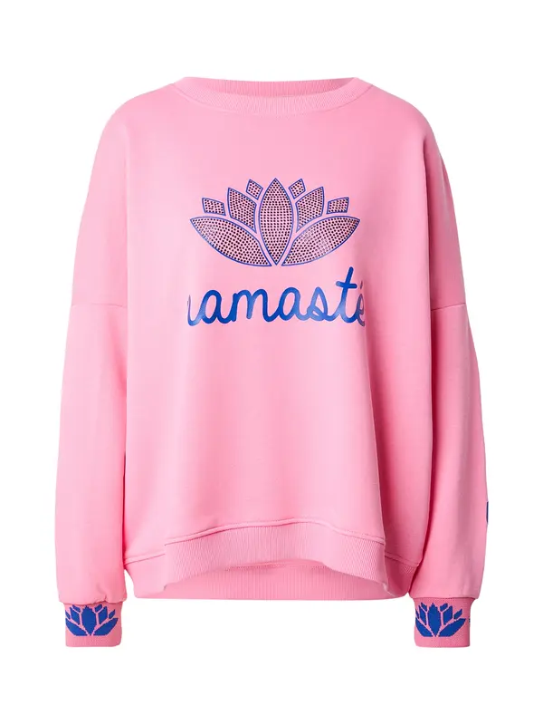 miss goodlife miss goodlife Sweater majica 'Namaste'  plava / roza / srebro