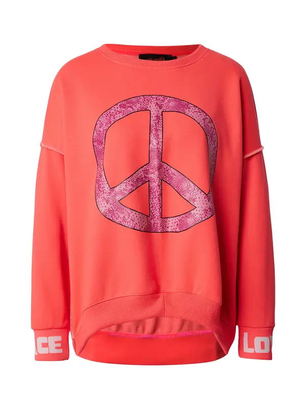 miss goodlife miss goodlife Sweater majica 'Peace Love Harmony'  roza / roza / malina / crna