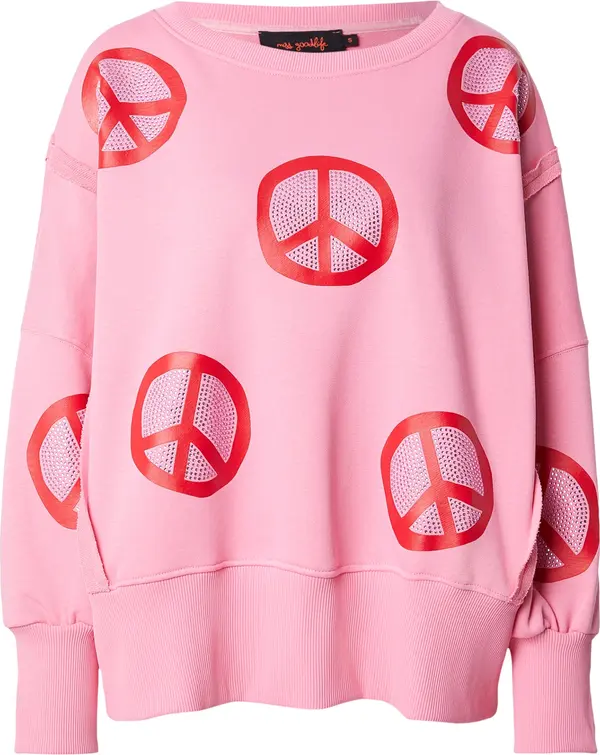 miss goodlife miss goodlife Sweater majica 'Peace'  roza / crvena