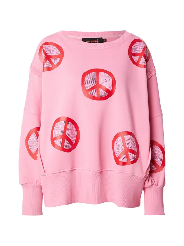 miss goodlife miss goodlife Sweater majica 'Peace'  roza / crvena