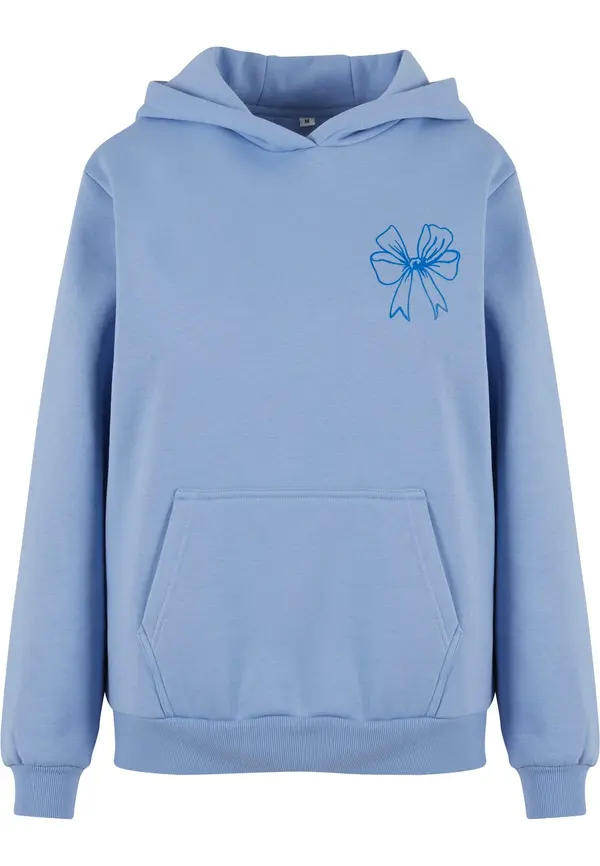 Miss Tee Miss Tee Sweater majica 'Good Vibes Bow'  plava / golublje plava / bijela