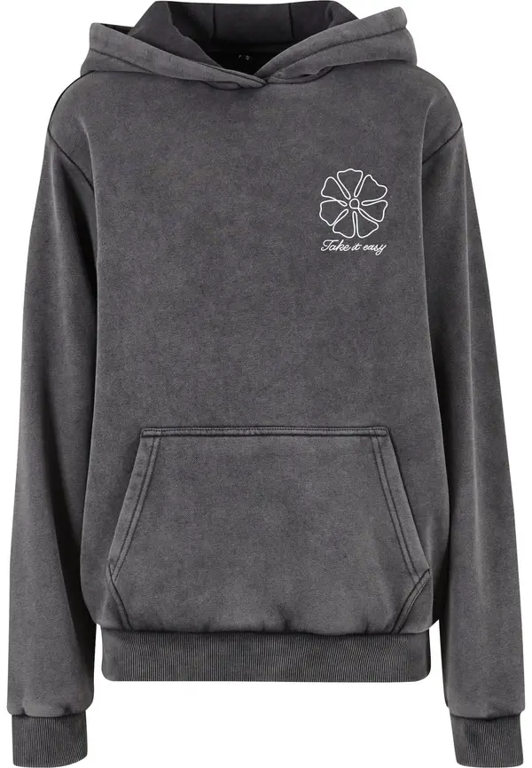 Miss Tee Miss Tee Sweater majica 'One Line Flowers'  sivi traper / bijela