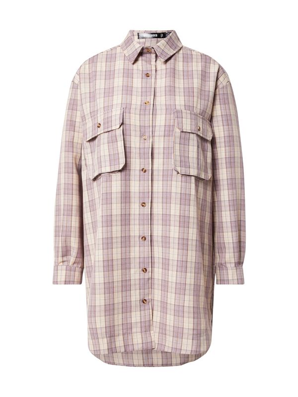 Missguided Missguided Košulja haljina  boja pijeska / smeđa / ljubičasta