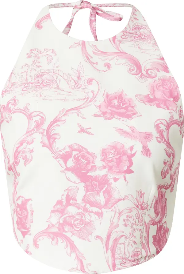 Missguided Missguided Top 'HANKY'  roza / bijela