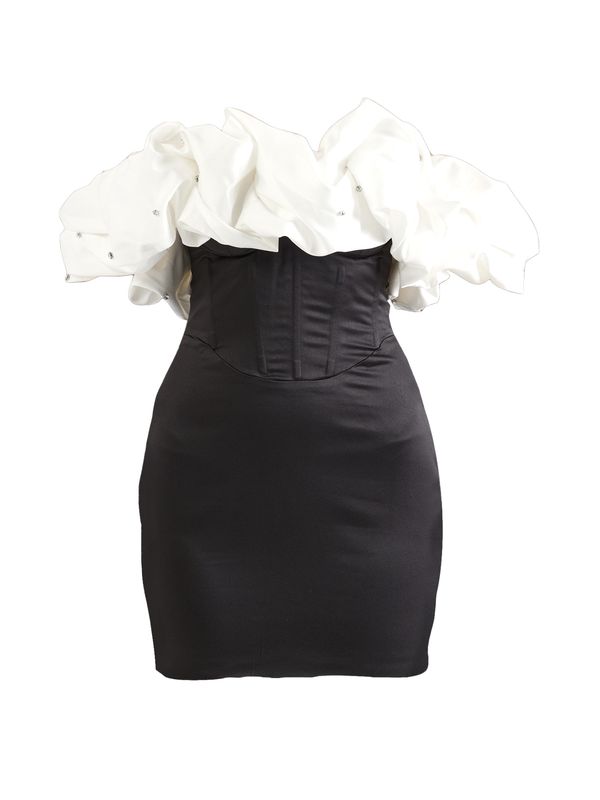 Misspap Misspap Haljina  crna / bijela