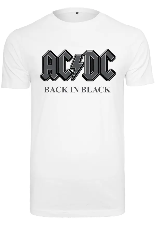 Mister Tee Mister Tee Majica 'ACDC Back In Black'  tamo siva / crna / bijela