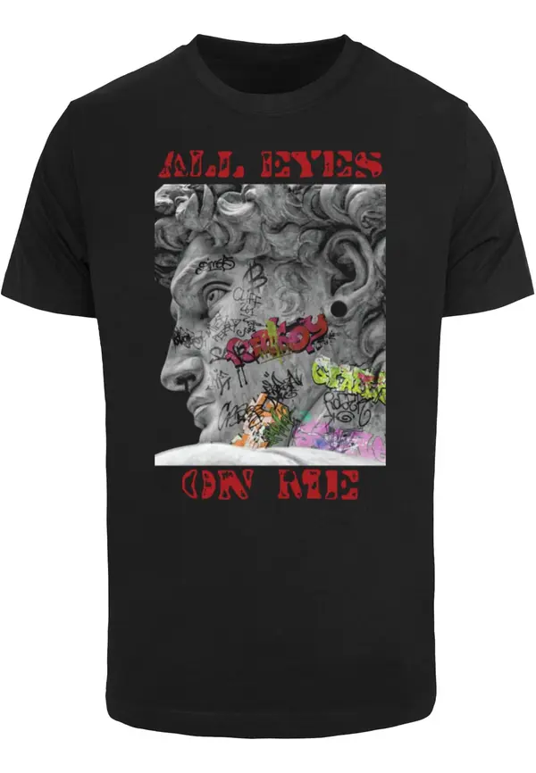 Mister Tee Mister Tee Majica 'All Eyes Face Statue'  siva / tamno crvena / crna