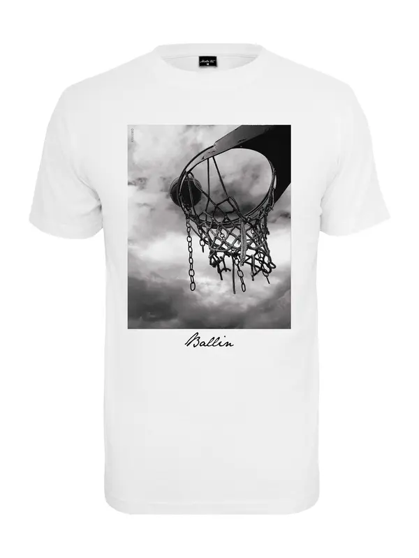 Mister Tee Mister Tee Majica 'Ballin 2.0'  siva / tamo siva / crna / bijela