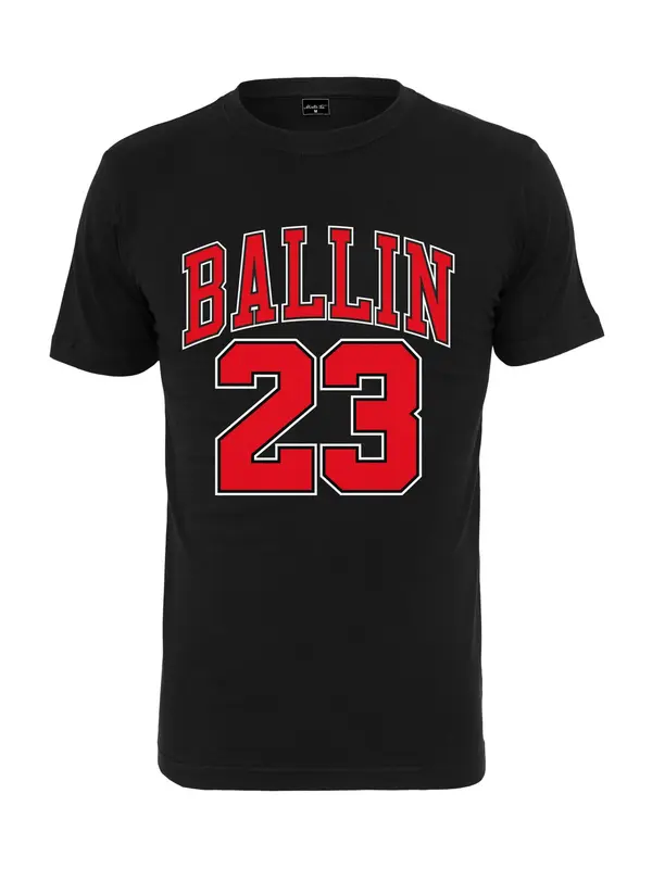 Mister Tee Mister Tee Majica 'Ballin 23'  svijetlocrvena / crna / bijela