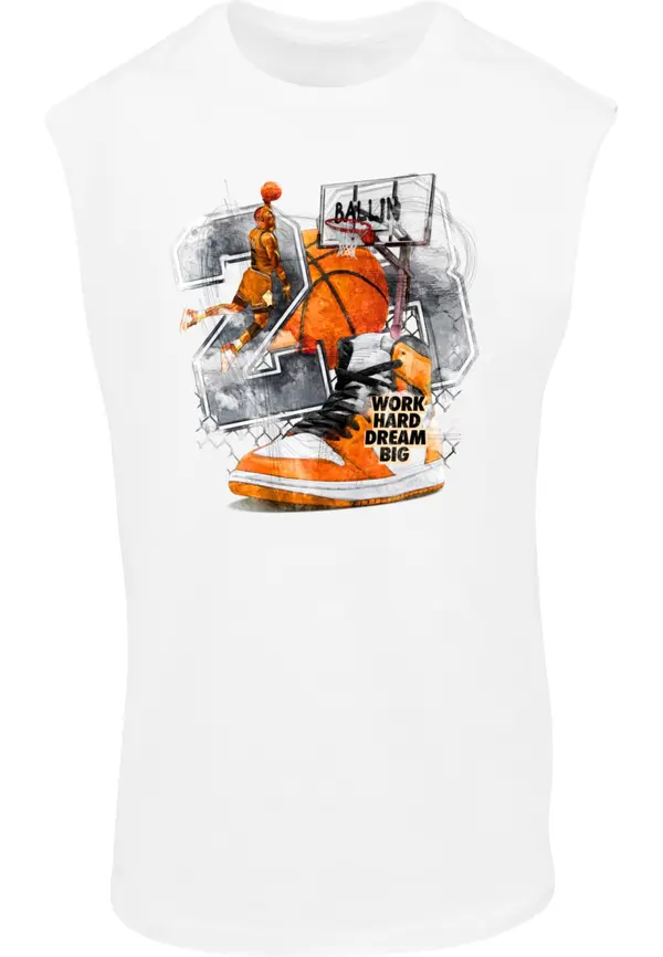 Mister Tee Mister Tee Majica 'Ballin'  siva / narančasta / crna / bijela