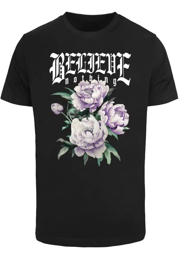Mister Tee Mister Tee Majica 'Believe Nothing'  zelena / lavanda / crna / bijela