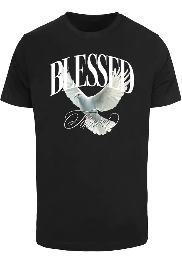 Mister Tee Mister Tee Majica 'Blessed Forever'  siva / crna / bijela
