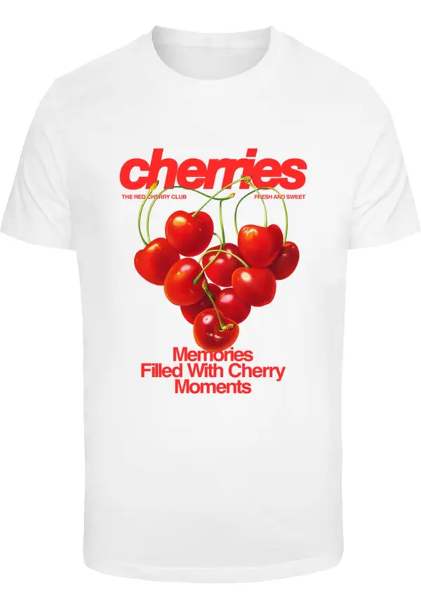 Mister Tee Mister Tee Majica 'Cherry Moments'  zelena / crvena / bijela