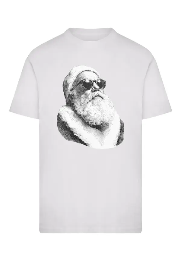 Mister Tee Mister Tee Majica 'Cool Santa'  siva / crna / bijela