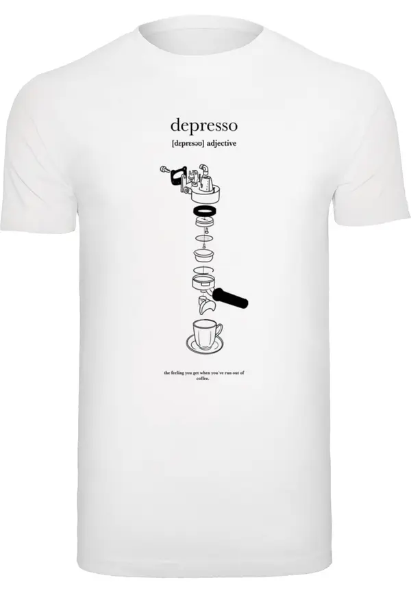 Mister Tee Mister Tee Majica 'Depresso'  crna / bijela