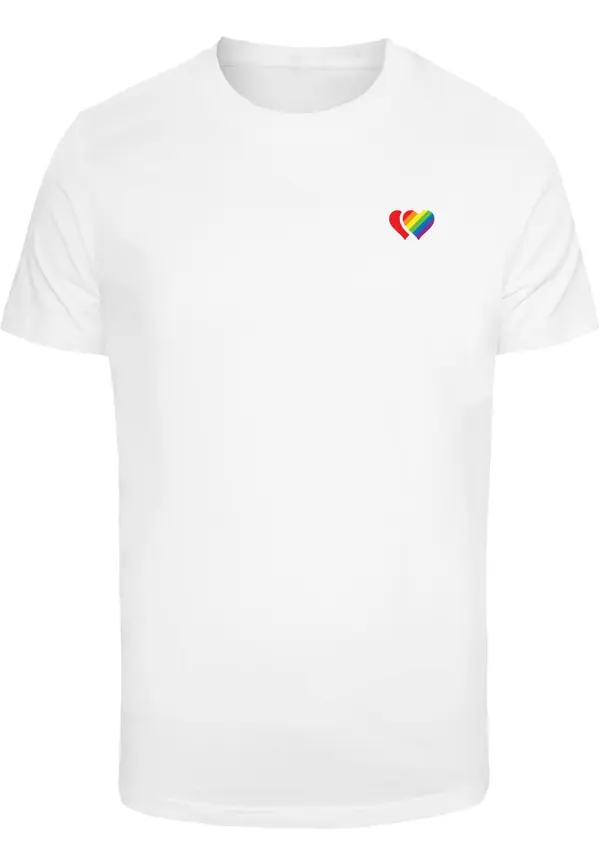 Mister Tee Mister Tee Majica 'Double Hearts Pride'  žuta / ljubičasta / vatreno crvena / bijela