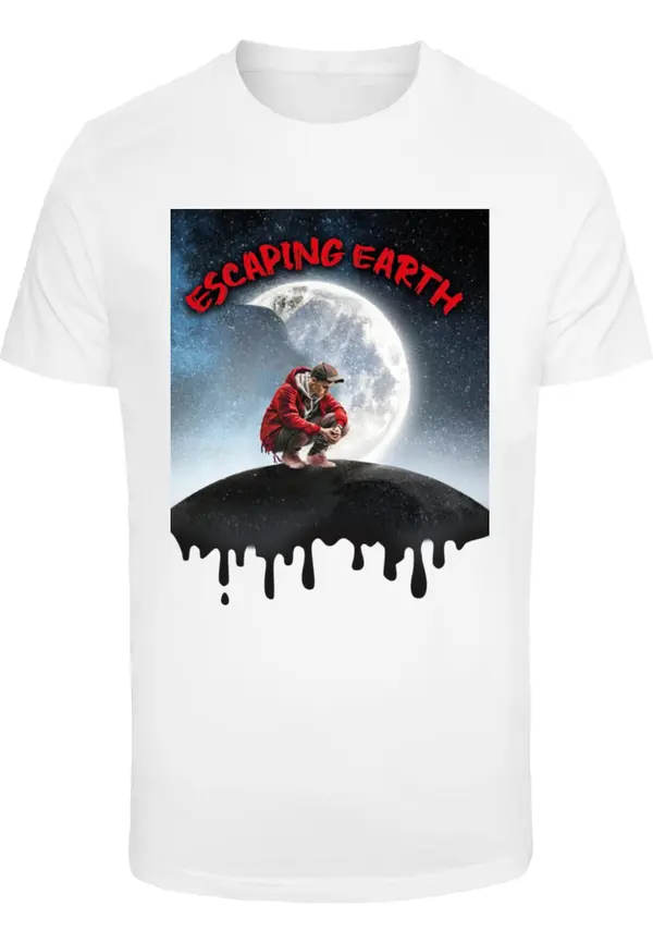 Mister Tee Mister Tee Majica 'Escaping Earth'  plava / crvena / crna / bijela