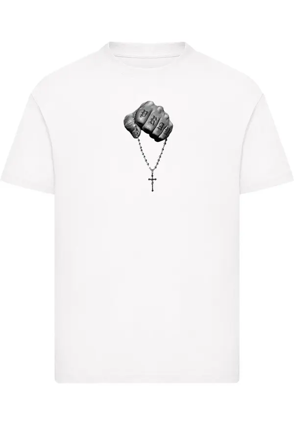 Mister Tee Mister Tee Majica 'Faith Meets Strength'  crna / bijela