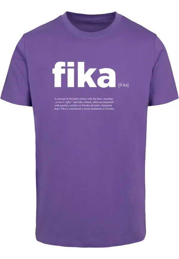 Mister Tee Mister Tee Majica 'Fika'  ljubičasta / bijela