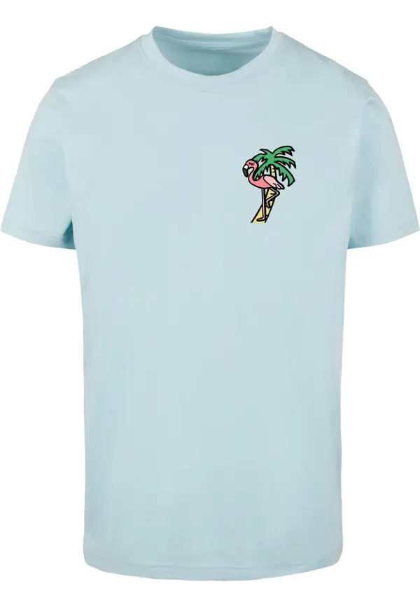 Mister Tee Mister Tee Majica ' Flamingo'  plava / žuta / zelena / roza