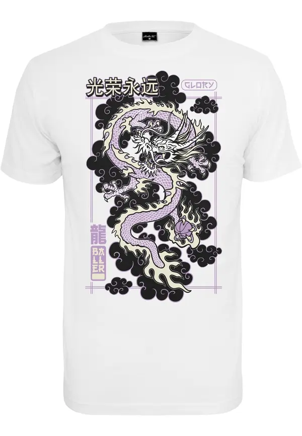 Mister Tee Mister Tee Majica 'Glory Dragon'  ljubičasta / crna / bijela