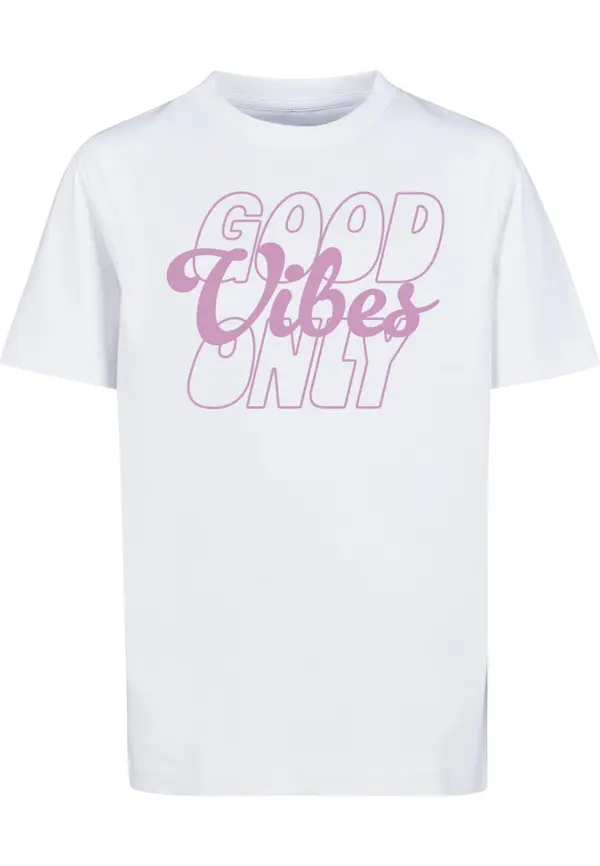 Mister Tee Mister Tee Majica 'Good Vibes Only'  ružičasto crvena / bijela