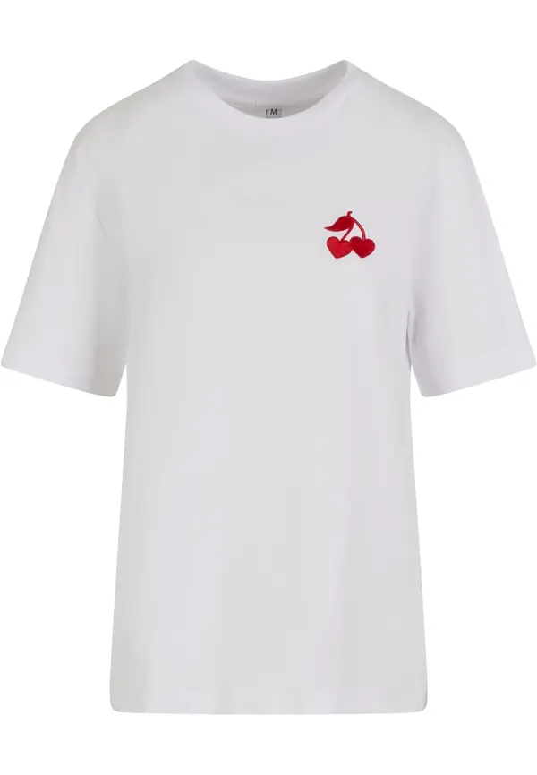 Mister Tee Mister Tee Majica 'Heart Cherries'  tamno crvena / bijela