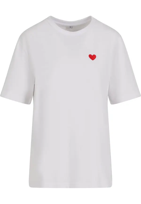 Mister Tee Mister Tee Majica 'Heart Shape'  svijetlocrvena / bijela