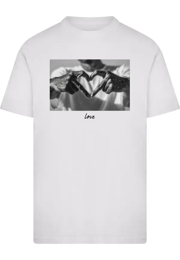 Mister Tee Mister Tee Majica 'Heart Sign'  siva / crna / bijela