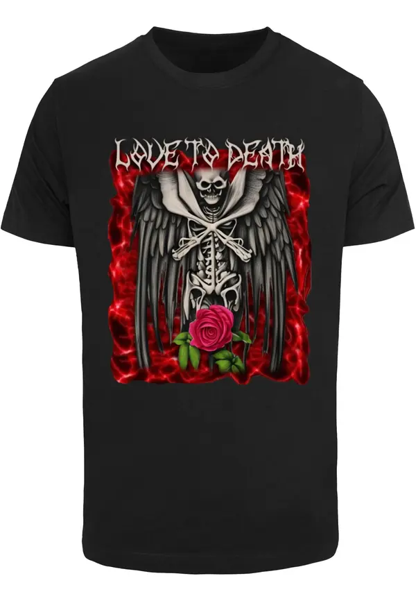 Mister Tee Mister Tee Majica 'Love To Death'  svijetlosiva / svijetlozelena / lubenica roza / crna