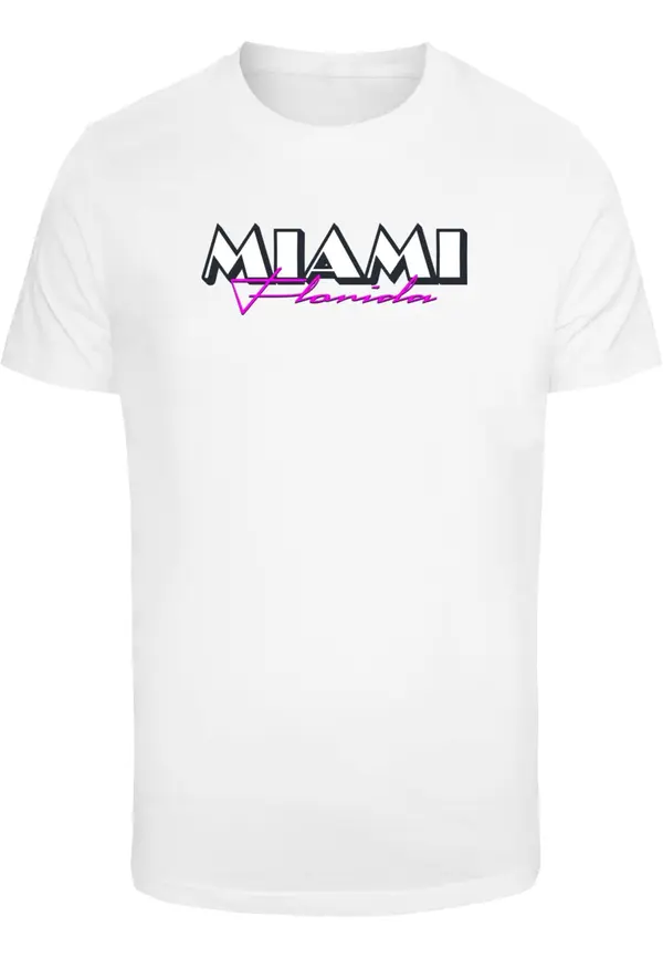 Mister Tee Mister Tee Majica 'Miami Florida'  ljubičasta / crna / prljavo bijela