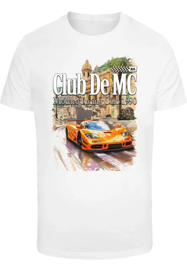 Mister Tee Mister Tee Majica 'Monaco Racing Club'  svijetlosmeđa / narančasta / bijela / prljavo bijela