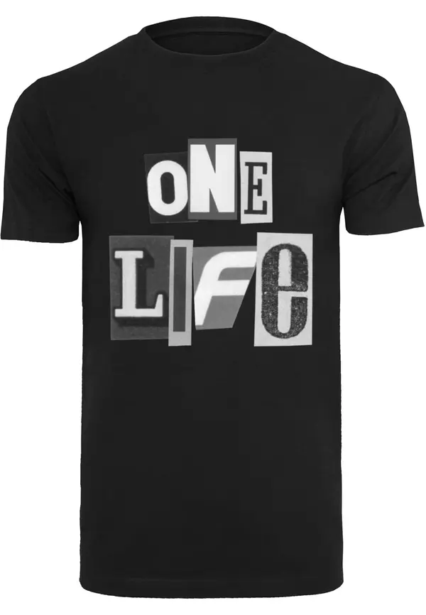 Mister Tee Mister Tee Majica 'One Life'  siva / tamo siva / crna / bijela