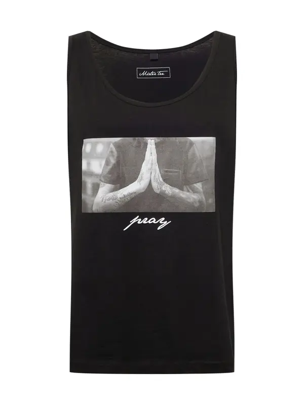 Mister Tee Mister Tee Majica 'Pray'  siva / crna / bijela