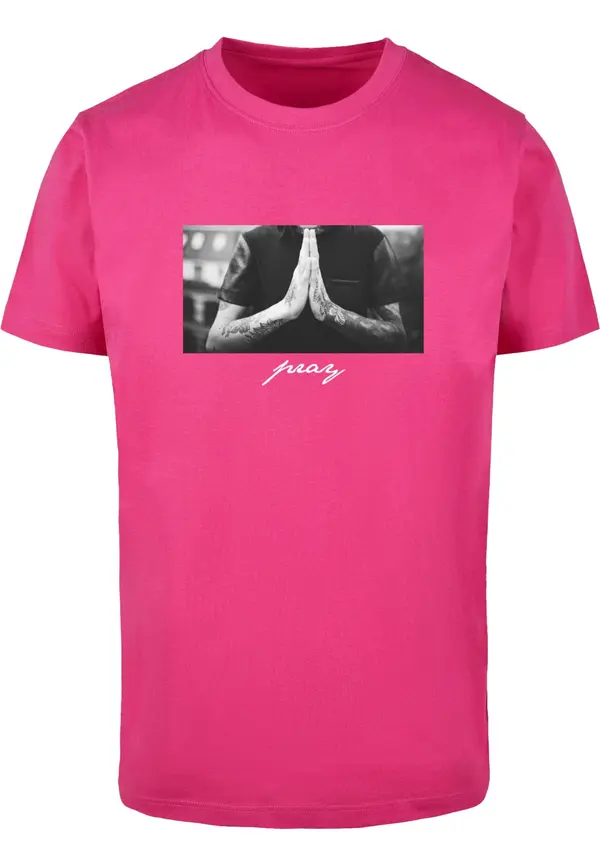 Mister Tee Mister Tee Majica 'Pray'  siva / roza / crna / bijela