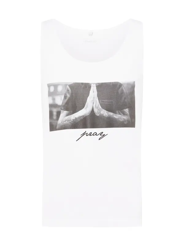 Mister Tee Mister Tee Majica 'Pray'  siva / tamo siva / bijela