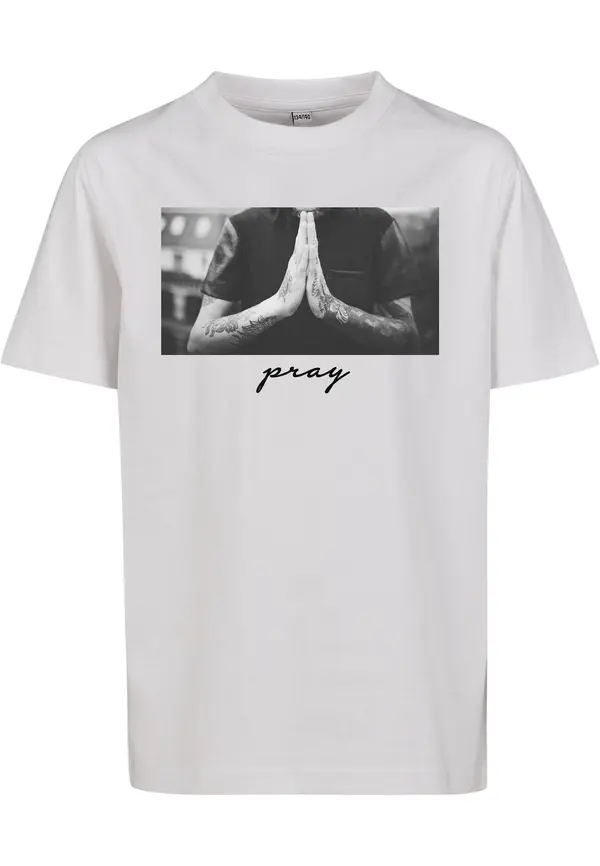 Mister Tee Mister Tee Majica 'Pray'  siva / tamo siva / crna / prljavo bijela