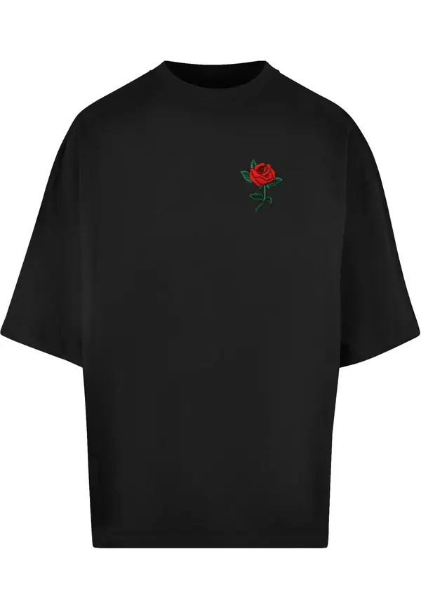 Mister Tee Mister Tee Majica 'Rose'  tamno zelena / crvena / crna