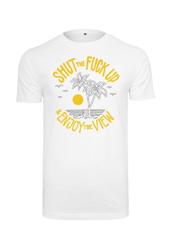 Mister Tee Mister Tee Majica 'Shut the Fuck Up & Enjoy The View'  žuta / svijetlosiva / bijela