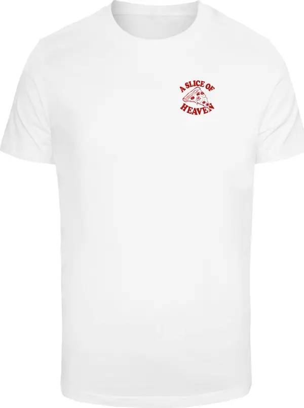 Mister Tee Mister Tee Majica 'Slice Of Heaven Pizza'  tamno crvena / bijela