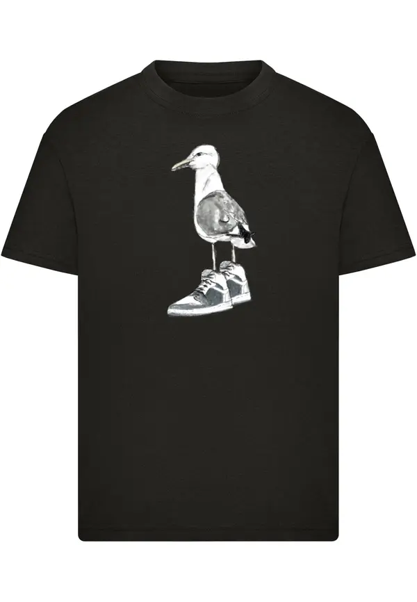 Mister Tee Mister Tee Majica 'The Seagull Sneakers'  siva / tamo siva / crna / bijela