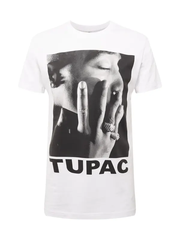 Mister Tee Mister Tee Majica 'Tupac Profile'  siva / crna / bijela